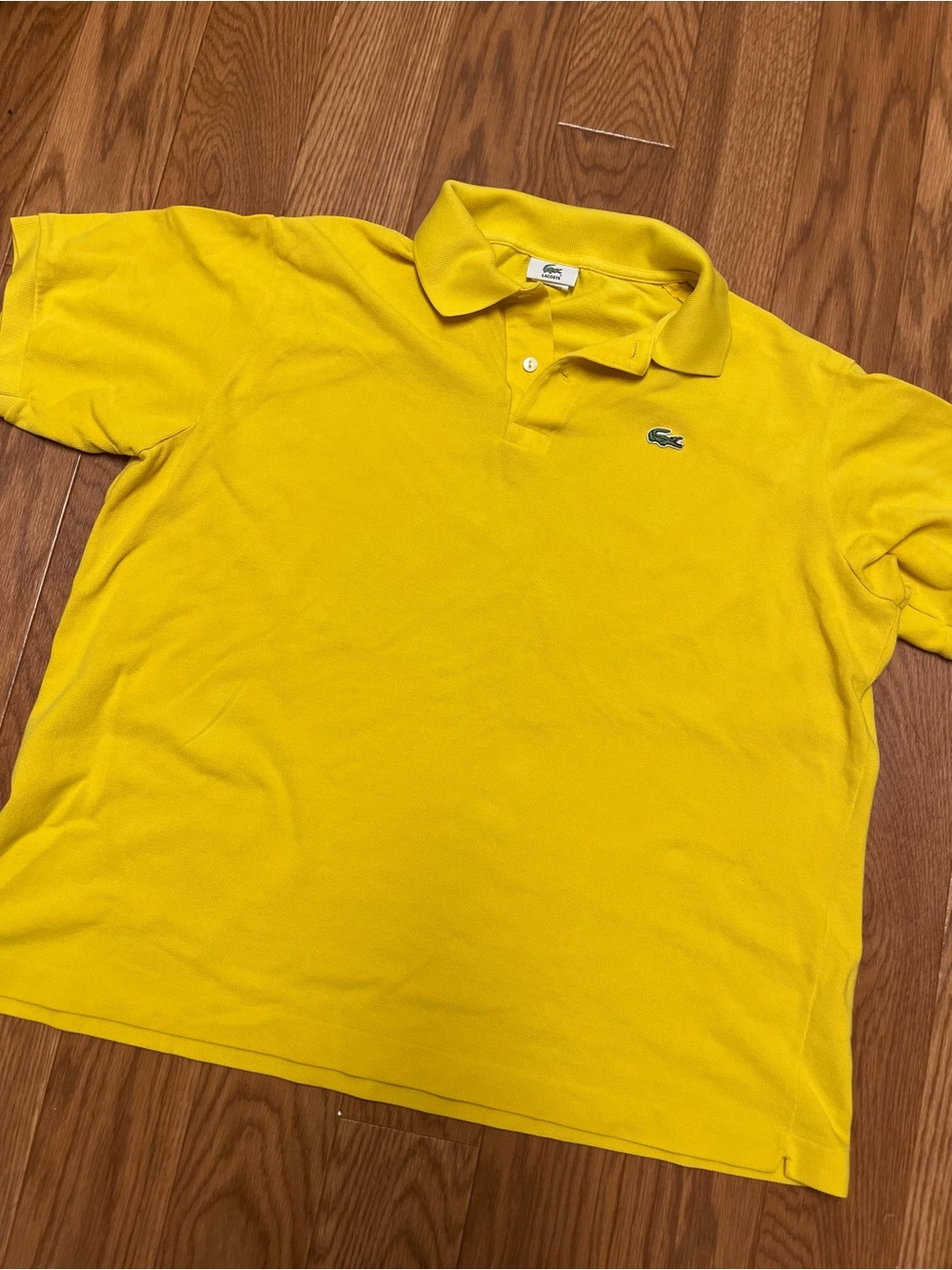 Lacoste Men’s Bright Yellow Cotton Polo with Crocodile Logo